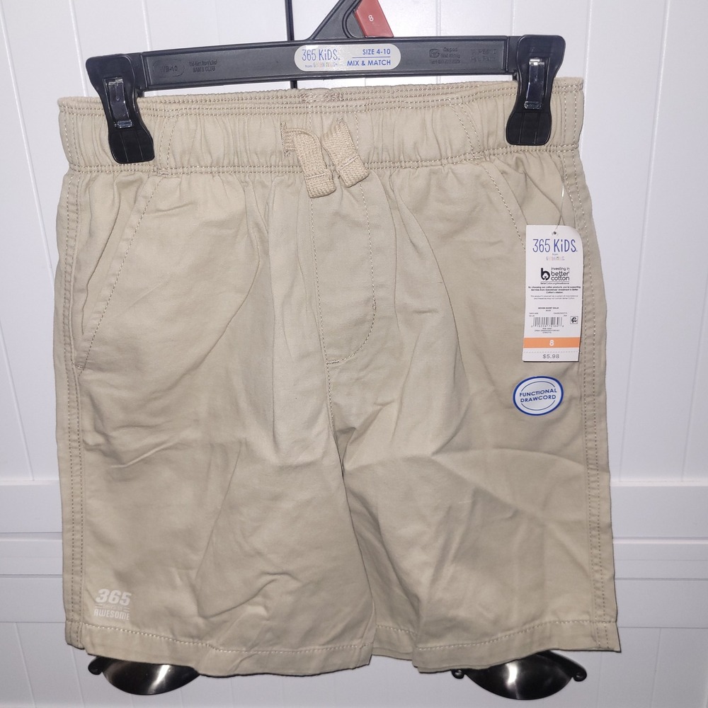 365 Kids from Garanimals Boys Woven Shorts 2 Pack Khaki Gray Size 8 NWT